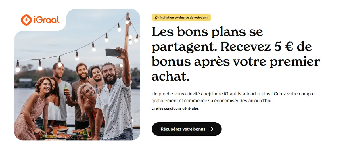 Capture d'écran du programme de parrainage iGraal