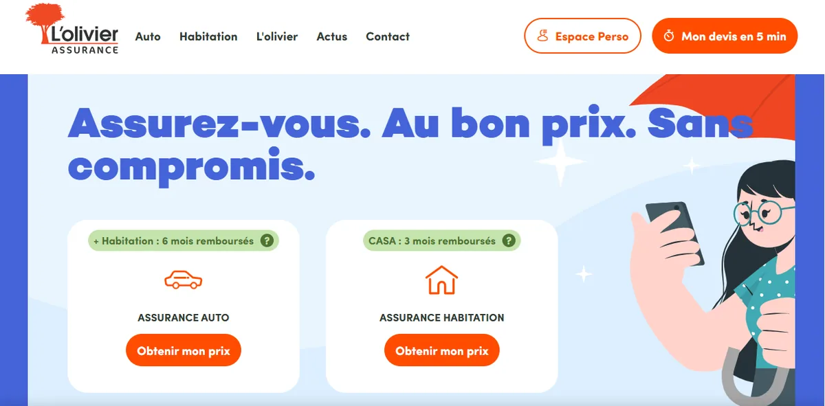 Capture d'écran du programme de parrainage L'olivier Assurance