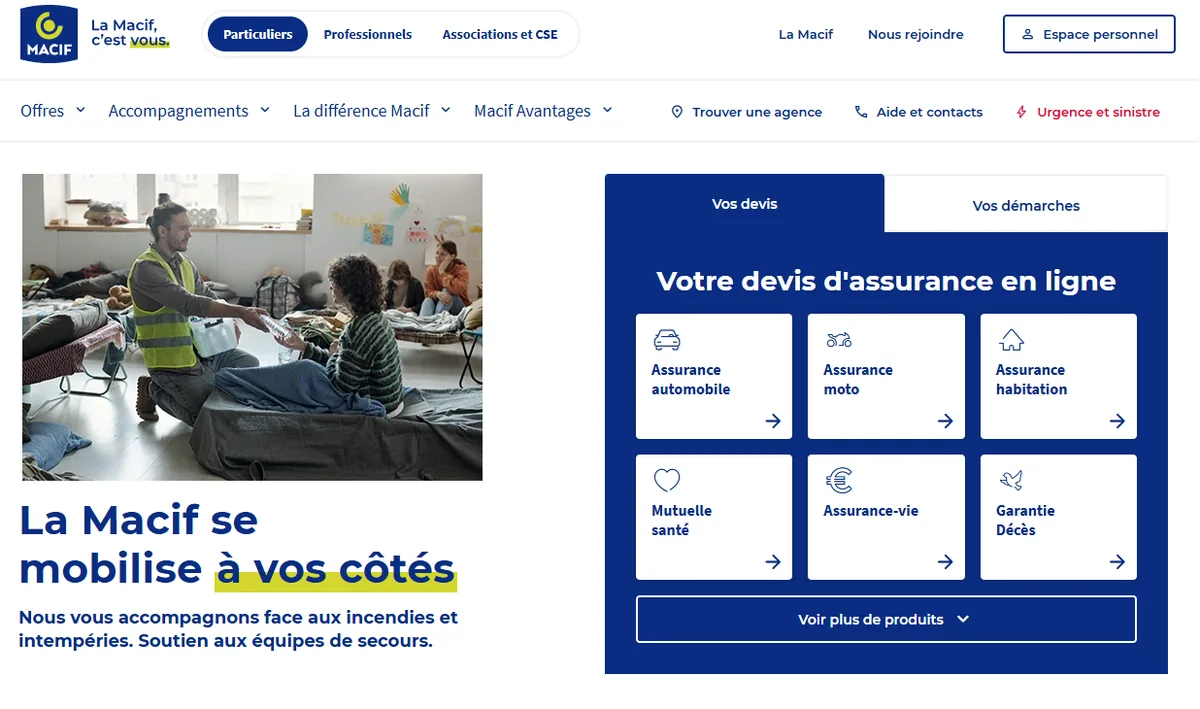 Capture d'écran du programme de parrainage Macif Avantages