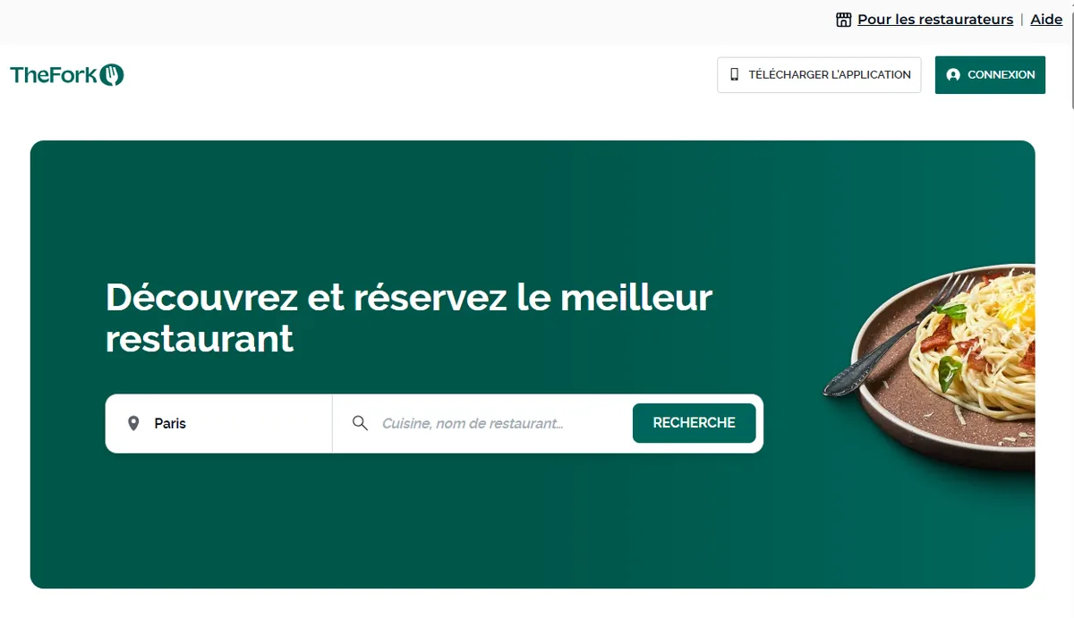 Capture d'écran du programme de parrainage TheFork